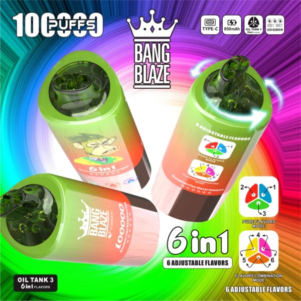 Bang Blaze 100,000 Puffs 6 az 1-ben Vape – A Tökéletes Élmény 100 000 Slukkal