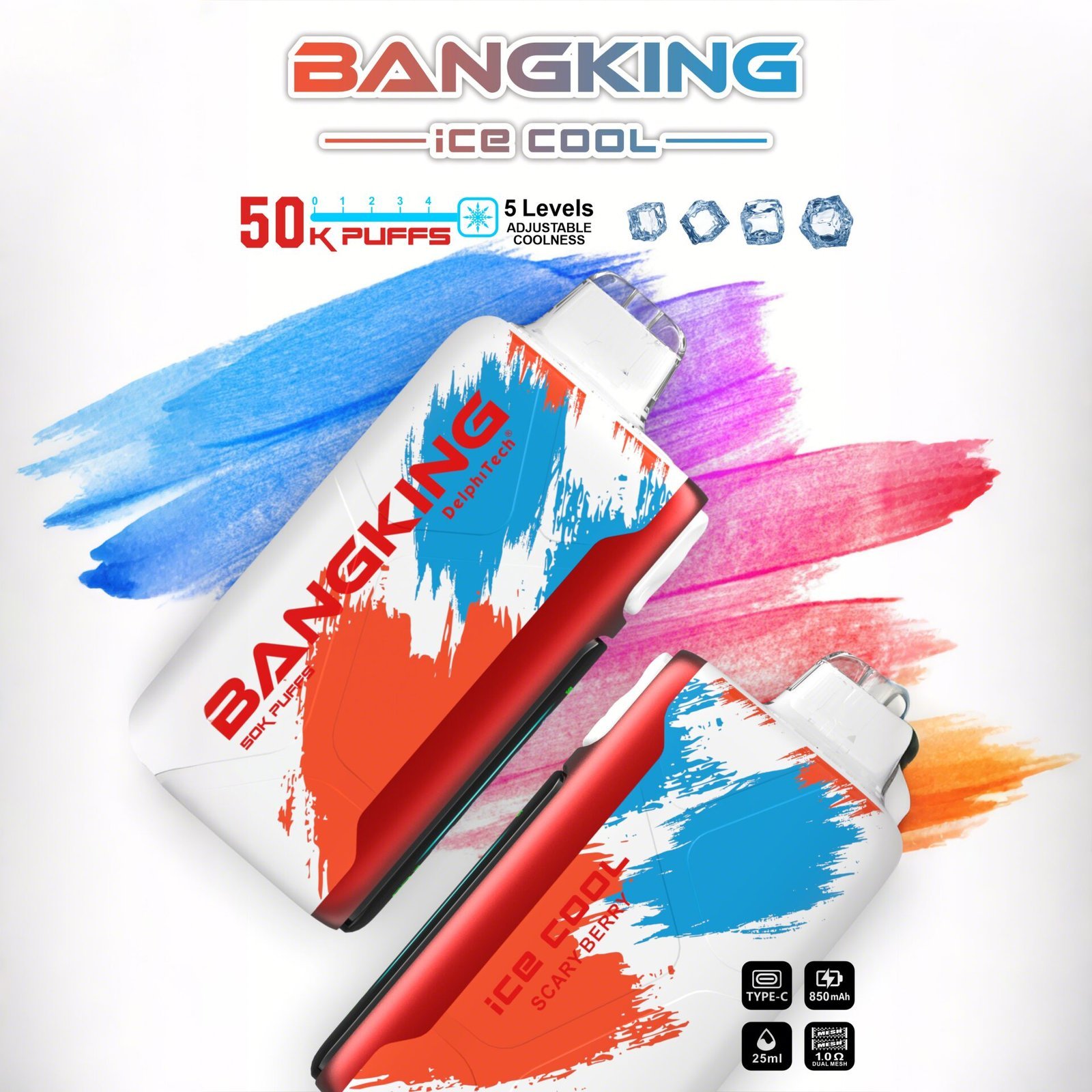 Bang-King-Ice-Cool-50000-Puffs-scary-berrry.jpg Bang King Ice Cool 50000 - Eldobható Vape 50 000 fújással - Image 1