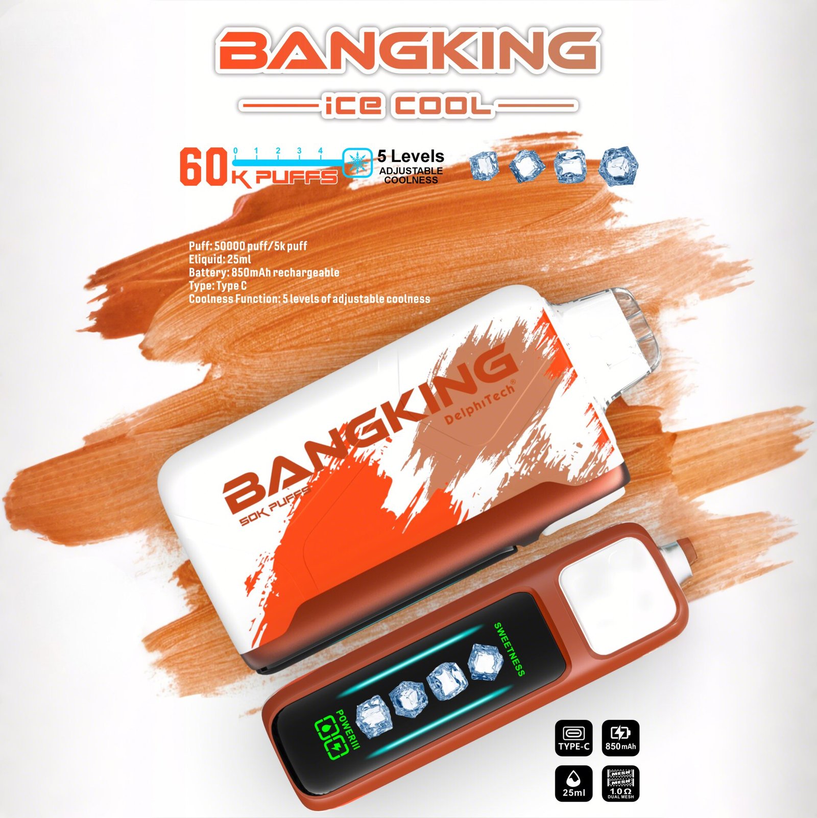 tiger-blood-1 Bang King Ice Cool 60000 Puffs - Állítható Hűtési Szint LED Kijelzővel, 60K Fúvásos Eldobható Vape, Eredeti - Image 1