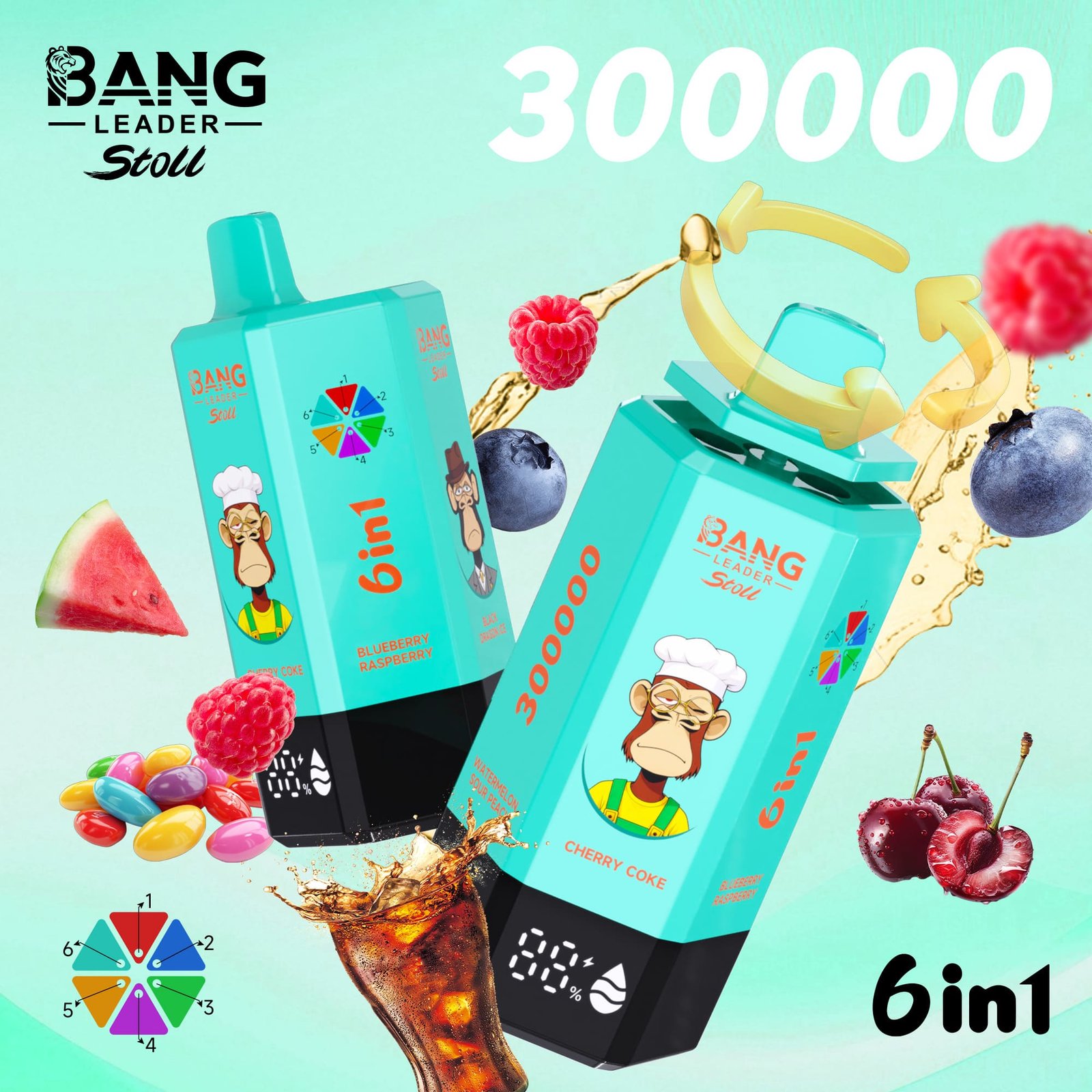 BANG LEADER STOLL 300K Puffs 6 in 1 Taste Disposable Vapes Wholesale Bulk Buy Rechargeable Ultra - Image 3