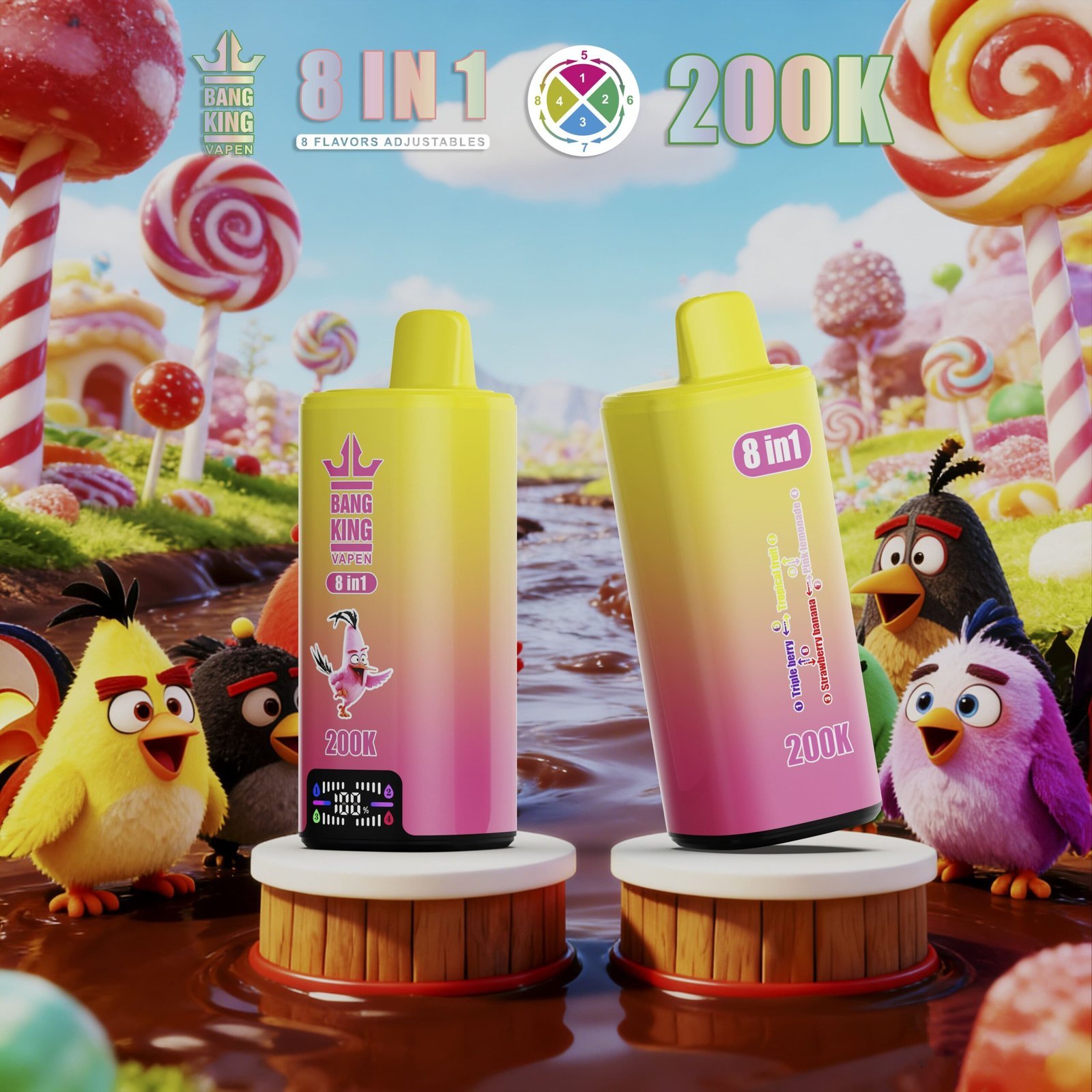 Bang King 200K Puffs Disposable Vape – 200000 slukk, 8 az 1-ben ízek, nagy kapacitású vape - Image 7