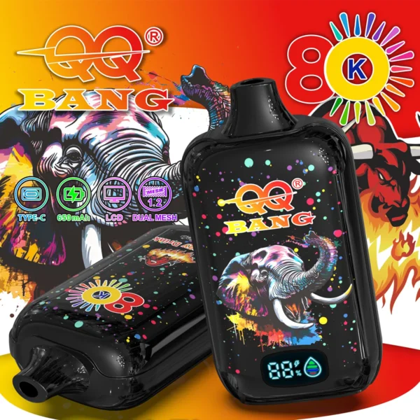 🔥 QQ Bang 80K – 80 000 Puff Eldobható Vape | Type-C Újratölthető, Mesh Coil, LED kijelző